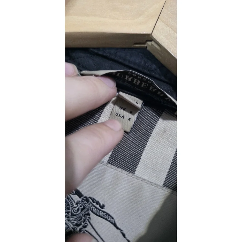Burberry‎ London Quilted Mid Knee Length Trench Coat Jacket Black Woman 6 Belt - Picture 5 of 12